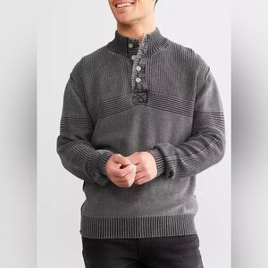 BKE Ribbed Henley Sweater Mens size M